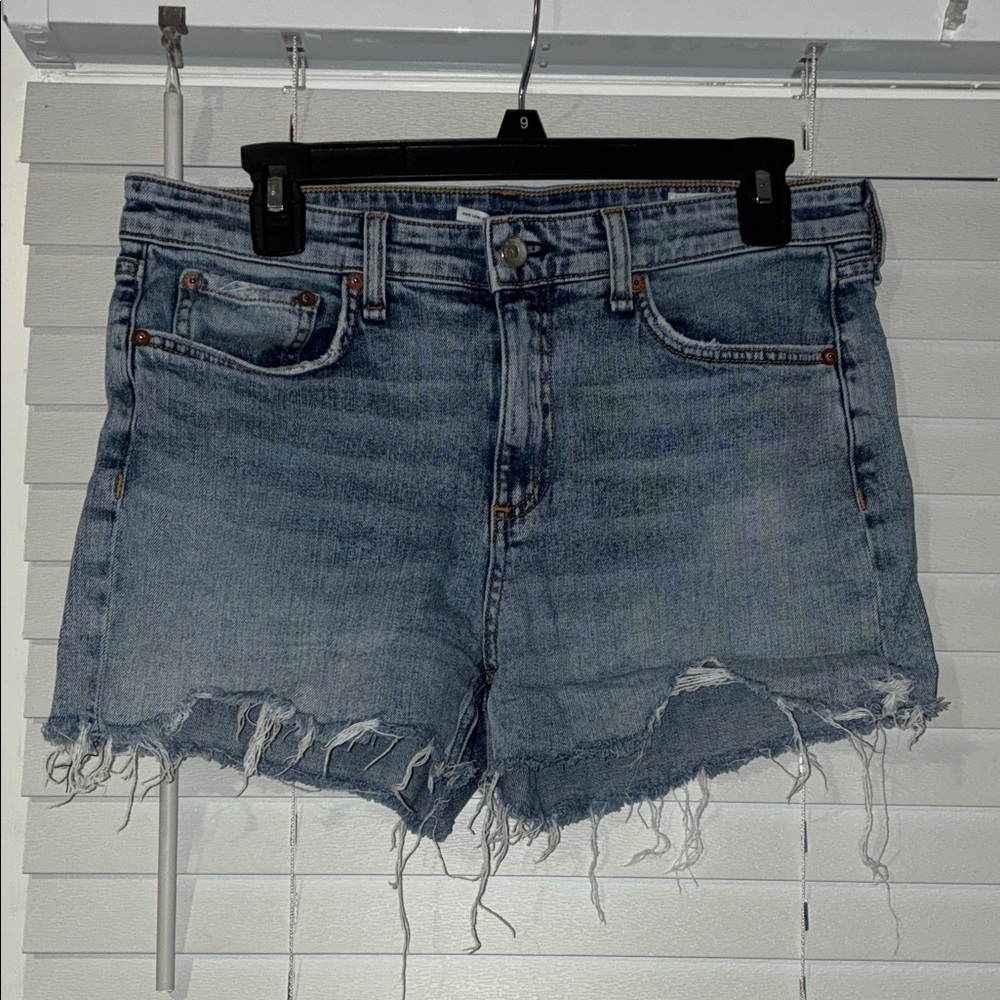 Denim Frayed Hem Women Shorts